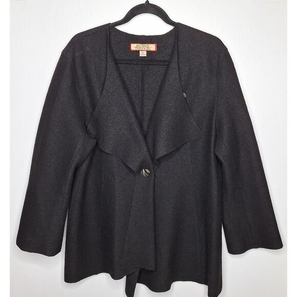 Beyond Threads Alpaca Wool Asymmetric Cardigan Jacket XL Lagenlook Waterfall - Picture 2 of 11